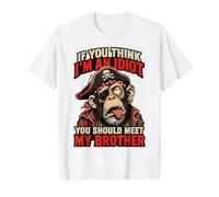 Si Crees Que Soy un Idiota, deberías Conocer a mi Hermano Camiseta gráfica económica, Hombre, Blanco, M
