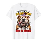 Si Crees Que Soy un Idiota, deberías Conocer a mi Hermano Camiseta gráfica económica, Hombre, Blanco, S