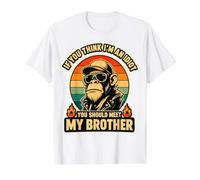 Si Crees Que Soy un Idiota, deberías Conocer a mi Hermano Camiseta gráfica económica, Hombre, Blanco, XL
