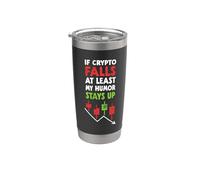 Si Crypto Falls, al menos mi humor permanece despierto - Crypto Trader Vaso térmico de acero inoxidable de doble pared