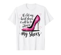 Si dejo Bajar la Cabeza será para admirar mis Zapatos de tacón de Aguja Camiseta gráfica económica, Hombre, Blanco, L