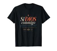 Si Dios Conmigo quien contra mi Frase Versículo bíblico Fe Camiseta