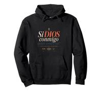 Si Dios Conmigo quien contra mi Frase Versículo bíblico Fe Sudadera con Capucha