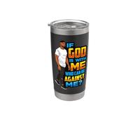 Si Dios Está Conmigo Que Puede Estar Contra Mí Padre Negro Rey Vaso térmico de acero inoxidable de doble pared
