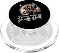 Si el género confunde usted va a la leche un toro divertido sarcástico PopSockets PopGrip para MagSafe