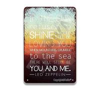 Si el sol se negara a brillar, aún te amaría. Cuando las montañas se derrumben en el mar, aún estaremos tú y yo. Letrero metálico de estilo vintage de 8x12 pulgadas para el hogar. Citas inspiradoras
