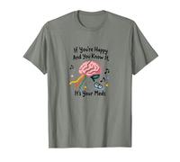 Si Eres Feliz y lo Sabes, Son Tus medicamentos Camiseta, Hombre, Verde Militar Jaspeado, S