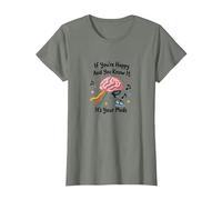 Si Eres Feliz y lo Sabes, Son Tus medicamentos Camiseta, Mujer, Verde Militar Jaspeado, XXL