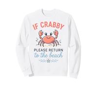 Si es malhumorado, por Favor regresa a The Beach Crab Funny Beach Summer Sudadera