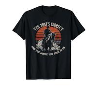 Sí, eso es Correcto y el Caballo en el Que montaste en Retro Camiseta gráfica económica, Hombre, Negro, L