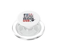 Si Estados Unidos es Tan Bueno, ¿por qué USB Retro Humor Coder Tech America? PopSockets PopGrip para MagSafe