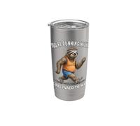 Si estás corriendo conmigo, prepárate para caminar perezoso divertido Vaso térmico de acero inoxidable de doble pared