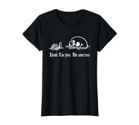 Sí, Estoy Bien, no te Preocupes, ahogamiento del cráneo, Todo está Bien Camiseta gráfica económica, Mujer, Negro, XS