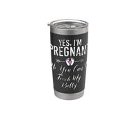 Sí, estoy embarazada No, no puedes tocar mi vientre Baby Shower Vaso térmico de acero inoxidable de doble pared