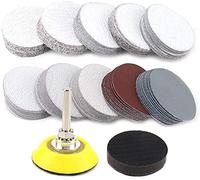 SI FANG 100 discos de lijado de 75 mm para amoladora de taladro, herramientas giratorias, disco de papel de lija de grano 80/100/180/240/400/600/800/1000/2000/3000 con almohadilla de respaldo de