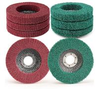 SI FANG 12,5 x 2,2 cm Disco de lijado de láminas de fibra de nailon, juego de 8 Grit 320/180 rueda de pulido para amoladora angular, para limpieza, desbarbado y eliminación de óxido