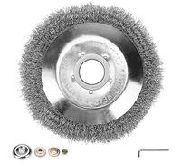 SI FANG Cepillo de alambre de acero prensado grueso, cabezal de corte de césped para eliminación de óxido, musgo, malas hierbas, cabezal de alambre irrompible con kit adaptador para recortadoras de