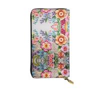 Si florece pronto. Cartera larga de cuero, tarjetero portátil para tarjetas de crédito, monedero con cremallera y compartimento para identificación