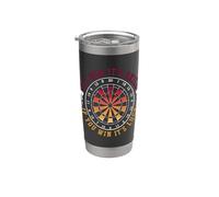 Si gano es habilidad, si tú ganas, es un torneo de dardos Vaso térmico de acero inoxidable de doble pared
