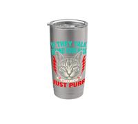 Si hablan detrás de tu espalda, habla gato solo ronronea Vaso térmico de acero inoxidable de doble pared