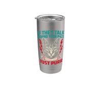 Si hablan detrás de tu espalda, habla gato solo ronronea Vaso térmico de acero inoxidable de doble pared
