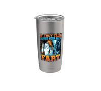 Si hablan detrás de tu espalda pedo gracioso hombre lobo Vaso térmico de acero inoxidable de doble pared