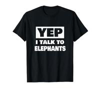 Sí, Hablo con Elefantes Divertidos Que Dicen Elefantes Camiseta gráfica económica, Hombre, Negro, M