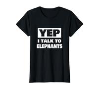 Sí, Hablo con Elefantes Divertidos Que Dicen Elefantes Camiseta gráfica económica, Mujer, Negro, XL