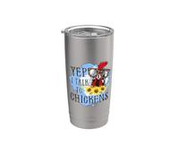 Sí, hablo con pollos Amante de los animales de granja Pollo Vaso térmico de acero inoxidable de doble pared