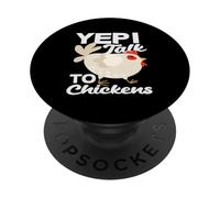 Sí, Hablo con Pollos Gracioso Granjero Crazy Lady PopSockets PopGrip Adhesivo