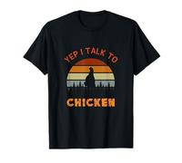Sí, Hablo con Pollos Lindo Animal Amante de Las Mascotas Agricultor Camiseta