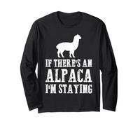 Si Hay una Alpaca me quedo Amante de los Animales Llamas Dueño Manga Larga