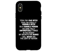 Si, I'm A Bad Bitch... Divertido Dicho Sarcástico Fresco Lindo Carcasa para iPhone X/XS