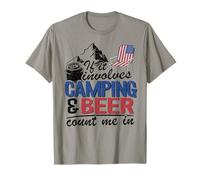 Si implica Acampar y Cerveza Contar Conmigo en Autocaravana Bebiendo Camiseta