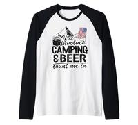 Si implica Acampar y Cerveza Contar Conmigo en Autocaravana Bebiendo Camiseta Manga Raglan