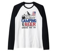 Si implica Acampar y Cerveza Contar Conmigo en Autocaravana Bebiendo Camiseta Manga Raglan