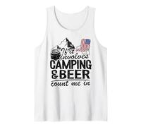 Si implica Acampar y Cerveza Contar Conmigo en Autocaravana Bebiendo Camiseta sin Mangas