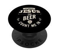 Si Involucra a Jesús y Cerveza cuéntame en fe Cristiana PopSockets PopGrip Adhesivo