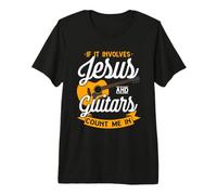 Si Involucra a Jesús y Guitarras cuéntame en Cristiano Divertido Camiseta Premium