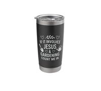 Si involucra a Jesús y Jardinería Cristiano Vaso térmico de acero inoxidable de doble pared