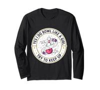 Sí, Juego a los Bolos como una niña, Intento Mantener el Ritmo del Chiste de Bolos Femenino Manga Larga