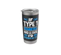 Si la diabetes tuviera un golpe en la cara Tipo 1 Conciencia de la diabetes Vaso térmico de acero inoxidable de doble pared