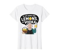 Si la Vida te da Limones, añade Vodka y ríe Camiseta gráfica económica, Mujer, Blanco, S