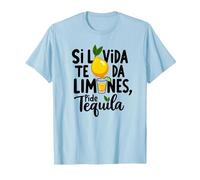 Si La Vida Te Da Limones, Pide Tequila | Frase Divertida Camiseta, Hombre, Azul Bebé, M