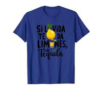 Si La Vida Te Da Limones, Pide Tequila | Frase Divertida Camiseta, Hombre, Azul Real, 3XL