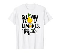 Si La Vida Te Da Limones, Pide Tequila | Frase Divertida Camiseta, Hombre, Blanco, XL