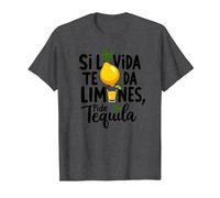 Si La Vida Te Da Limones, Pide Tequila | Frase Divertida Camiseta, Hombre, Jaspeado Oscuro, M