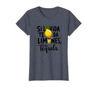 Si La Vida Te Da Limones, Pide Tequila | Frase Divertida Camiseta, Mujer, Azul Jaspeado, L