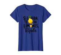 Si La Vida Te Da Limones, Pide Tequila | Frase Divertida Camiseta, Mujer, Azul Real, XL