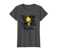 Si La Vida Te Da Limones, Pide Tequila | Frase Divertida Camiseta, Mujer, Jaspeado Oscuro, XL
